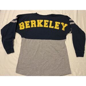 UNIVERSITY OF CALIFORNIA BERKELEY T SHIRT WOMENS - XS - GRAY & NAVY COLORBLOCK